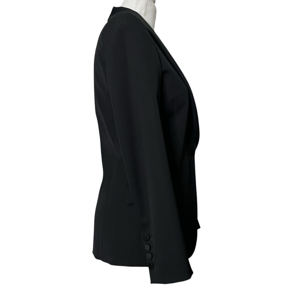 Gucci Tailored Blazer Womens 10 Black Shawl Collar Workwear Designer Classic Fit - Picture 3 of 13